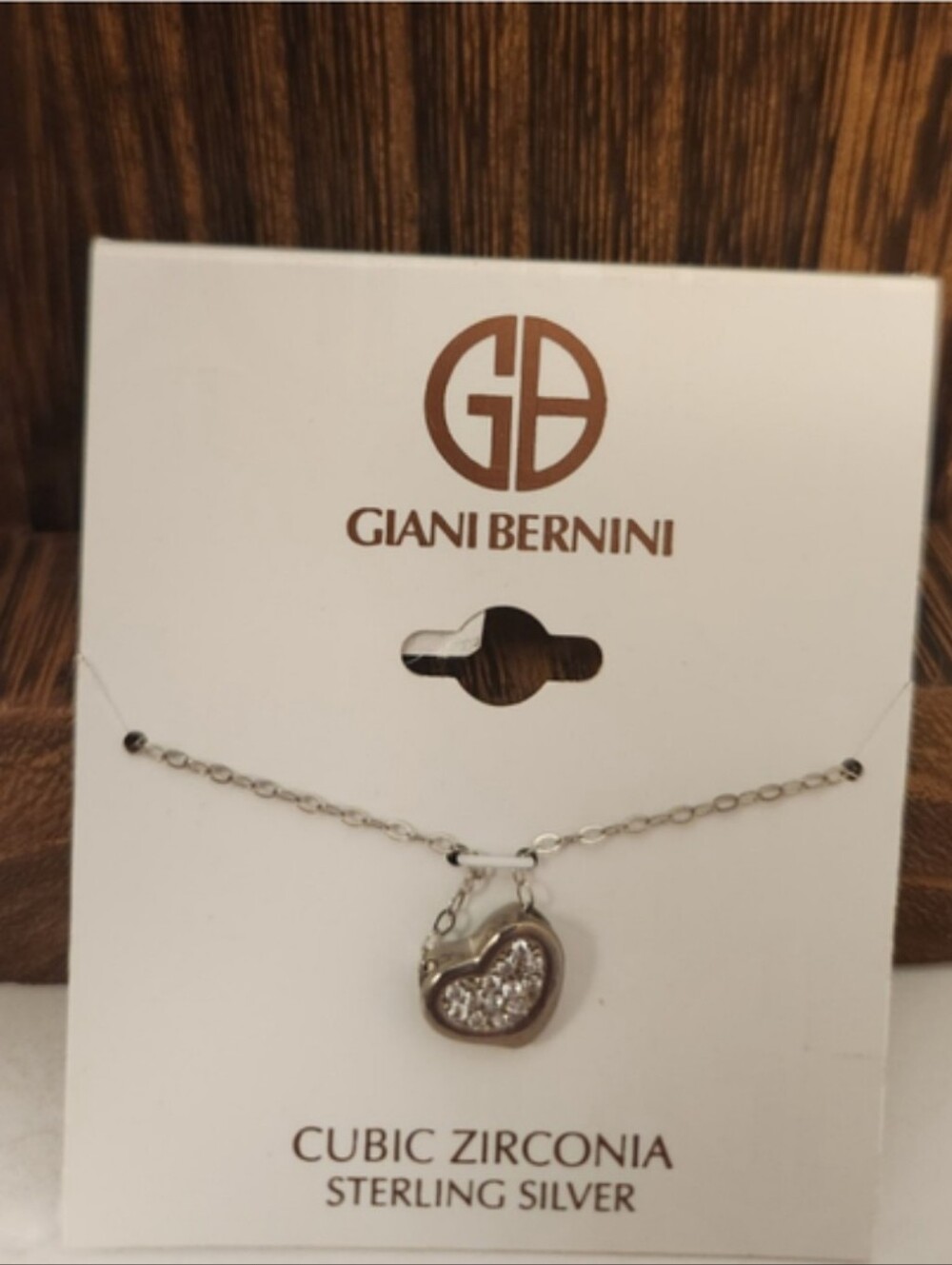 Giani Bernini Sterling Silver Heart Necklace chain length 17 inch